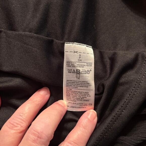 Old Navy Black Midi Dress Cold Shoulder Long Sleeve Size S Boho - Picture 6 of 8